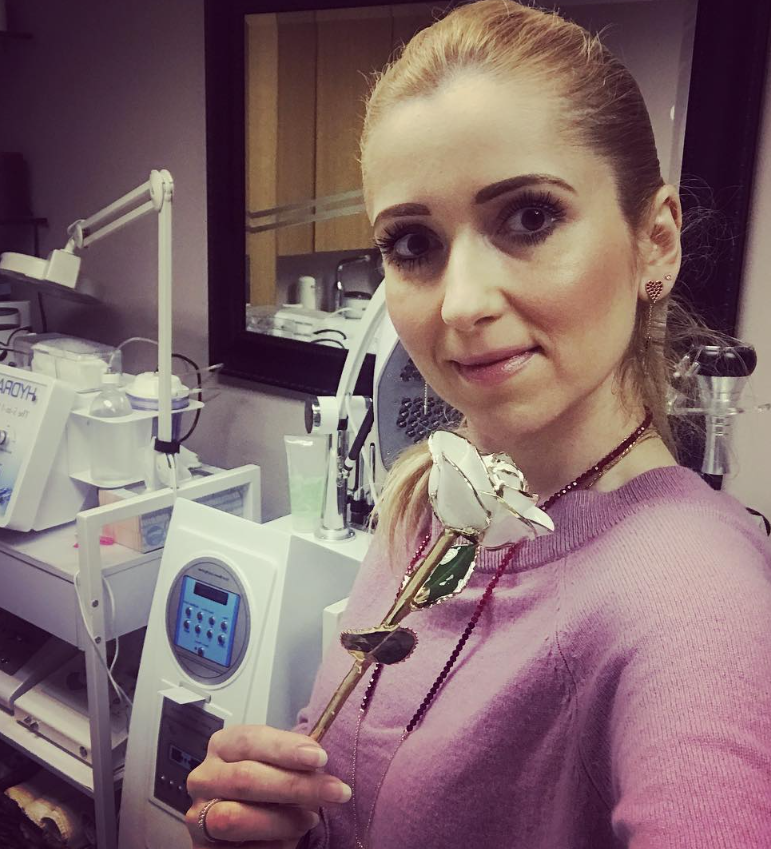 Marzena in her skincare treatment studio with professional equipment